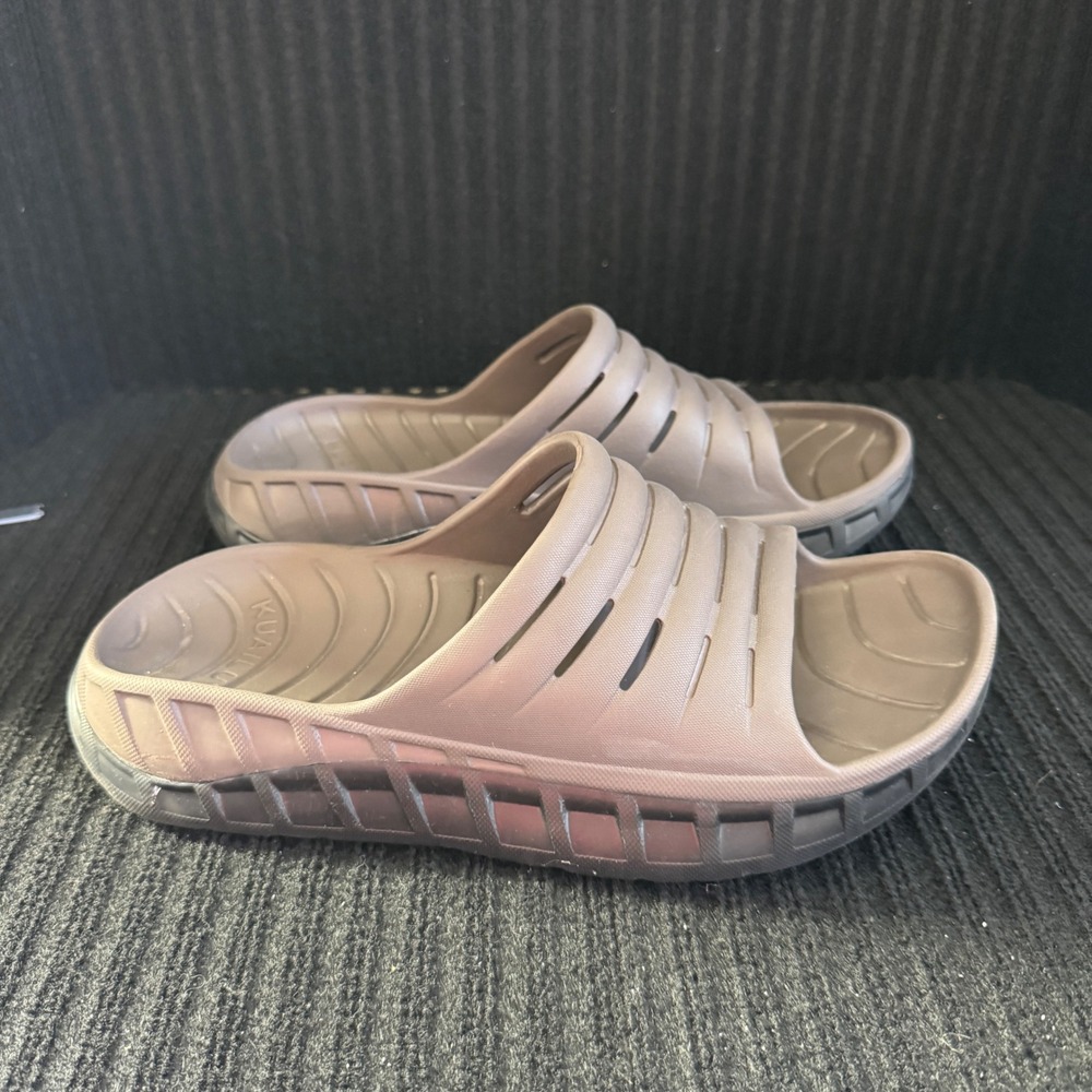 Kuailu Mens Recovery Slide Sandals Brown‎ Size 13
